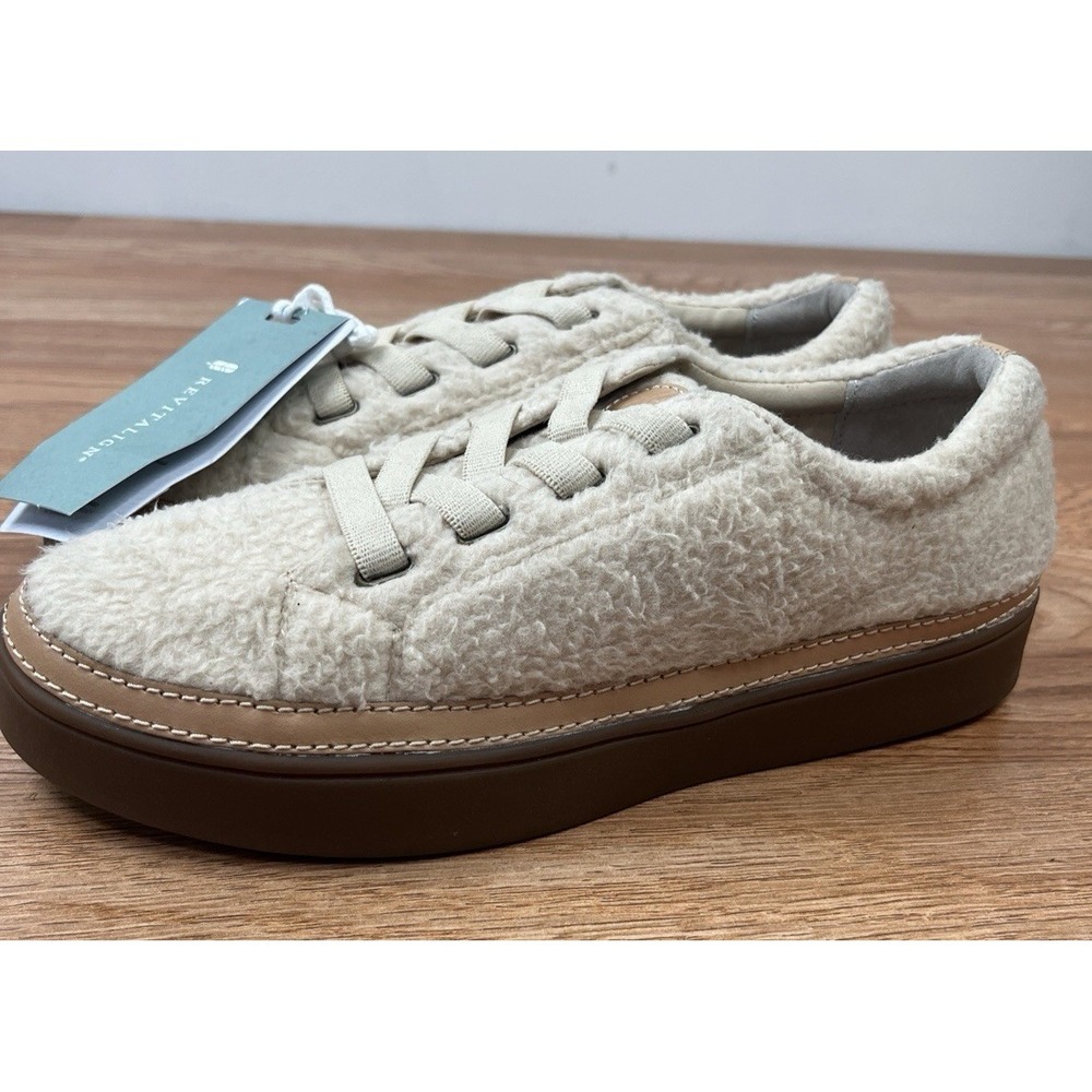 Revitalign Malibu Teddy Women's Lace Up Orthotic Comfort Shoes Size 9.5 WIDE NEW